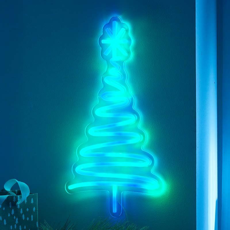 NeonEsque ColourGlow Tree LED Wall Sign with Chasing Function (40cm x 20cm) - XMAS ROOM DECORATION - LIGHT UP - Beattys of Loughrea