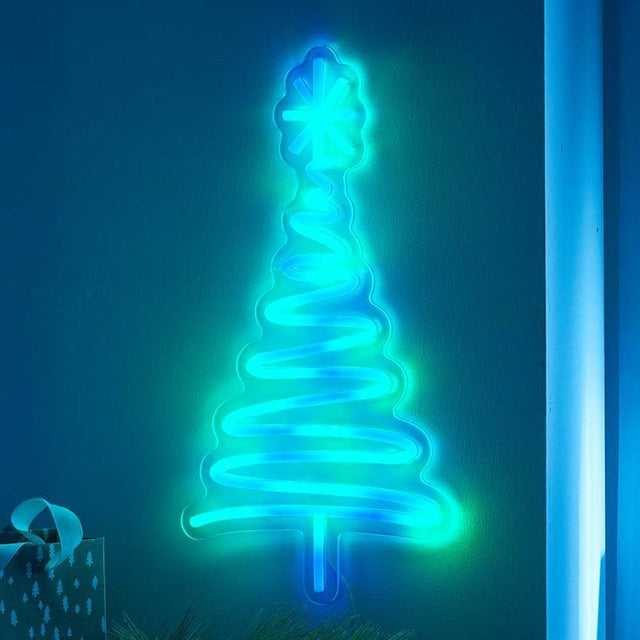NeonEsque ColourGlow Tree LED Wall Sign with Chasing Function (40cm x 20cm) - XMAS ROOM DECORATION - LIGHT UP - Beattys of Loughrea