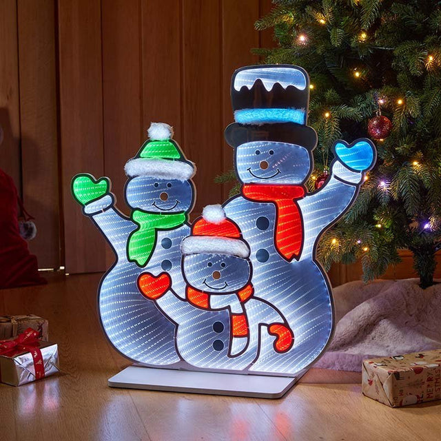 Frosty's Family Illuminated Double-Sided Infinity Mirror – 63cm (Low Voltage) - XMAS LIGHTED OUTDOOR DECOS - Beattys of Loughrea