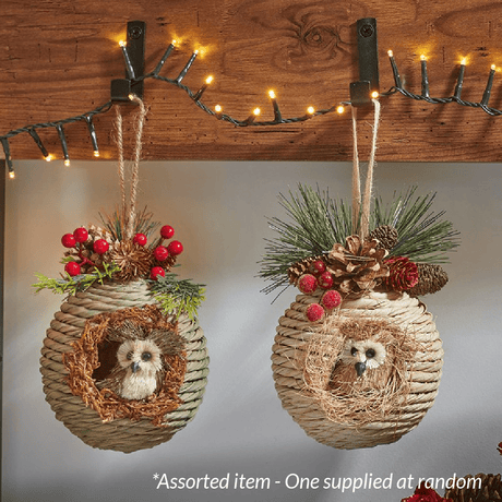 Festive Roosting Owlet Christmas Decoration Assorted – One Supplied* - XMAS SOFT DECOS - Beattys of Loughrea