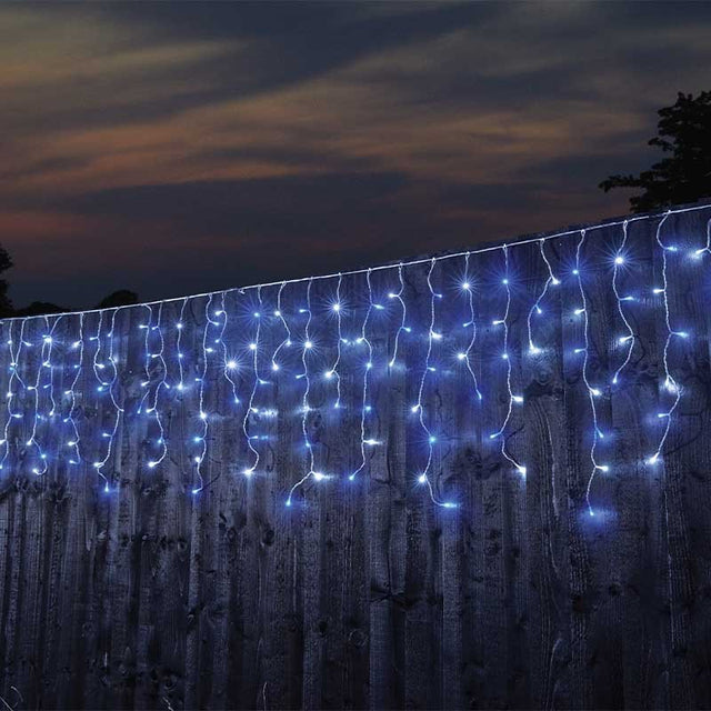 1000 LED Icicle Lights – Cool White and Blue (Low Voltage)