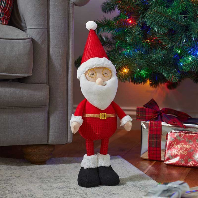 Mr Santa Plush Standing Christmas Figurine – 50cm - XMAS SOFT DECOS - Beattys of Loughrea