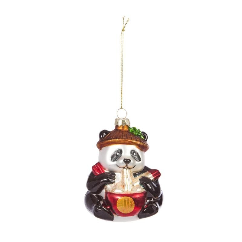 Hot-Pot Panda Glass Pendant Hanging Christmas Tree Ornament (10cm) - XMAS BAUBLES - Beattys of Loughrea