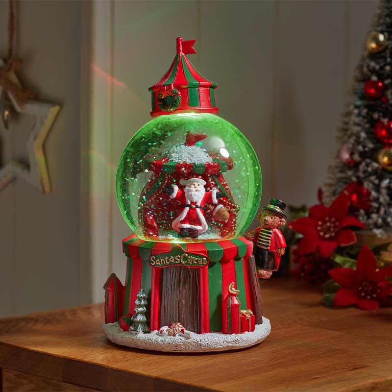Musical Santa's Big Top Light-Up SnowSphere – 21cm