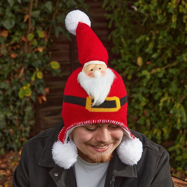 Santa Luxury SnugHat Novelty Knit Christmas Hat – One Size - XMAS CLOTHING Christmas clothing human and pet - Beattys of Loughrea