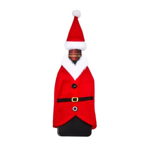 Santa's Wine Gift Coat & Bottle Hat Novelty Cover Set - XMAS CERAMIC WOOD RESIN GLASS ORNAMENTS - Beattys of Loughrea