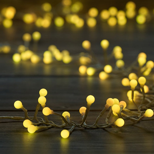 250 LED Ball Cluster Christmas Lights – Warm White (Low Voltage)