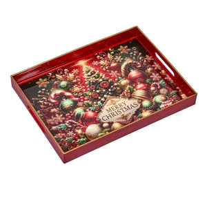 Merry Christmas Rectangular DécorTray – 30cm x 40cm - XMAS MISCELLANEOUS - Beattys of Loughrea
