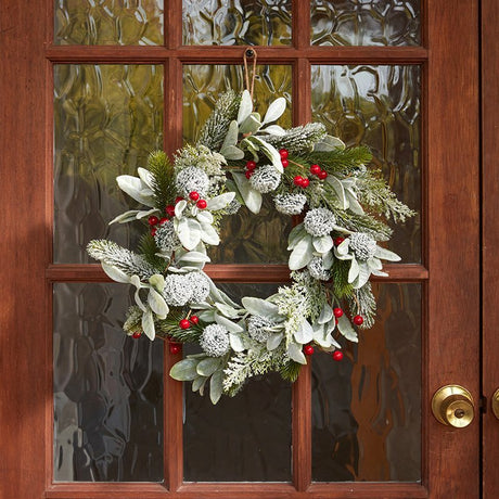 FrostBerry Decorated Christmas Door Wreath – 40cm - XMAS WREATHS - Beattys of Loughrea