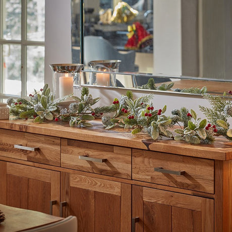 FrostBerry Decorated Christmas Garland – 180cm - XMAS GARLANDS - Beattys of Loughrea