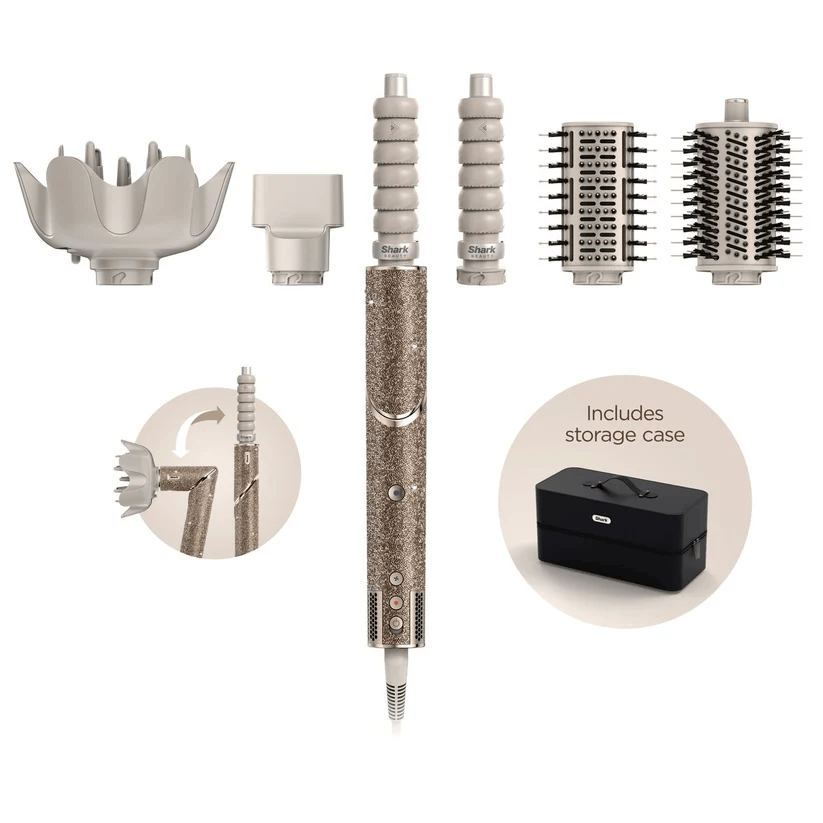 Shark FlexStyle Sparkle – Champagne Diamond Limited Edition 5-in-1 Air Styler & Hair Dryer Gift Set