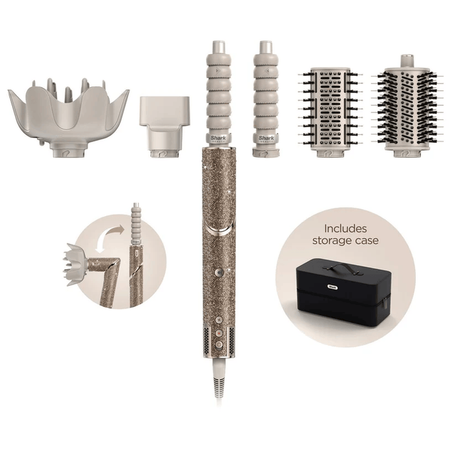 Shark FlexStyle Sparkle – Champagne Diamond Limited Edition 5-in-1 Air Styler & Hair Dryer Gift Set