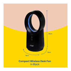 Russell Hobbs RHBLDLUSB25B Compact Bladeless Cordless Desk Fan, Black