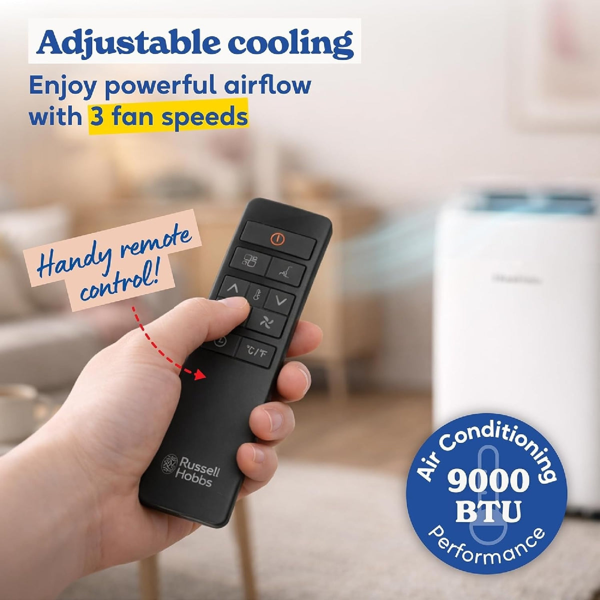 Russell Hobbs Portable Air Con & Dehumidifier - White - RHPAC4003
