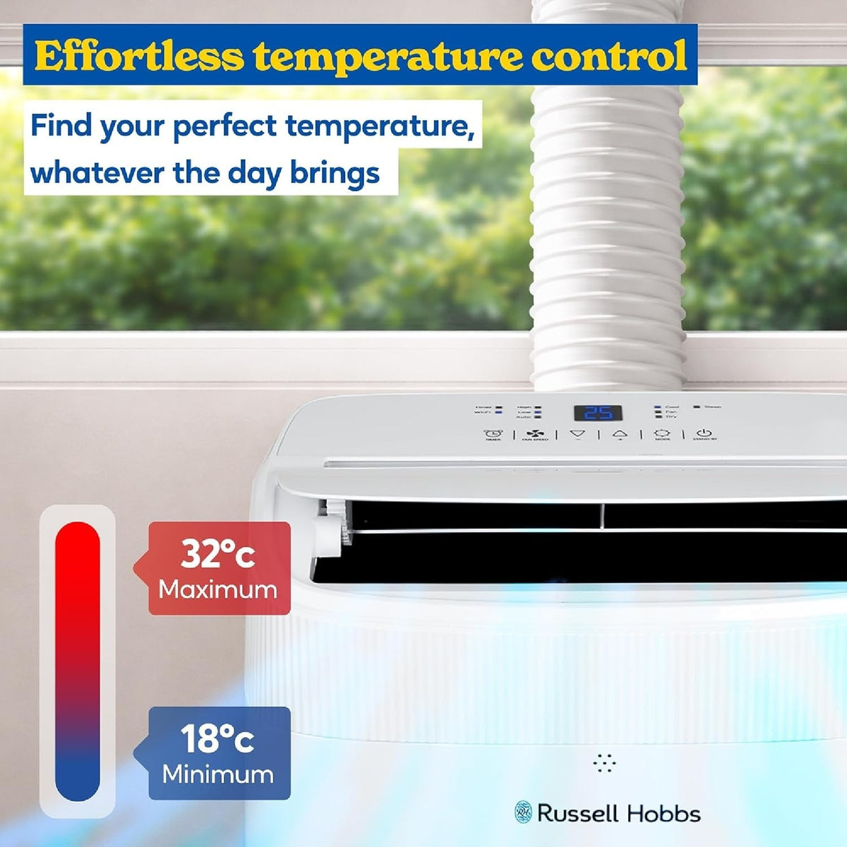 Russell Hobbs Portable Air Con & Dehumidifier - White - RHPAC4003