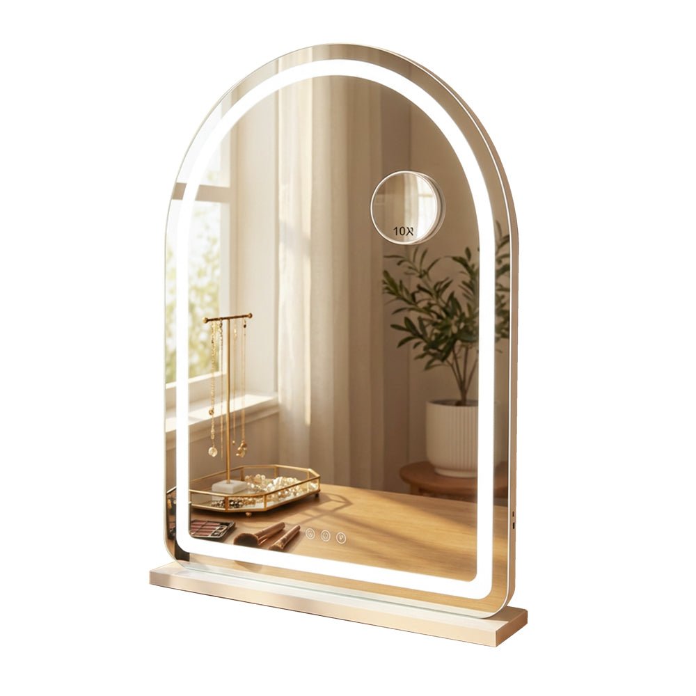 Hollywood Arch Vanity Mirror - White 70cm - WALL MIRRORS - Beattys of Loughrea