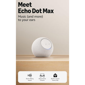 Amazon Echo Dot Max (2025) - Glacier White Smart Speaker with Alexa