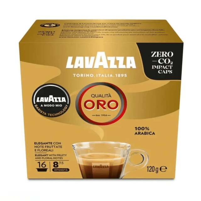 Lavazza A Modo Mio Qualità Oro Compostable Coffee Capsules, 16 Pack - DRINK, ZERO VAT - COFFEE TEA - Beattys of Loughrea