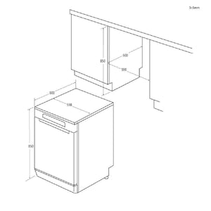HOOVER HFP4C7E0A-80 GRAPHITE FREESTANDING DISHWASHER 15PL C HFP4C7E0A-80