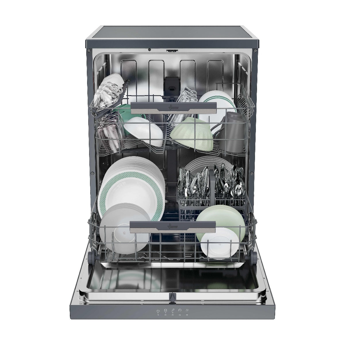 HOOVER HFP4C7E0A-80 GRAPHITE FREESTANDING DISHWASHER 15PL C HFP4C7E0A-80