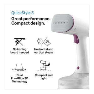 BRAUN QUICKSTYLE 5 GARMENT STEAMER GS5011PU