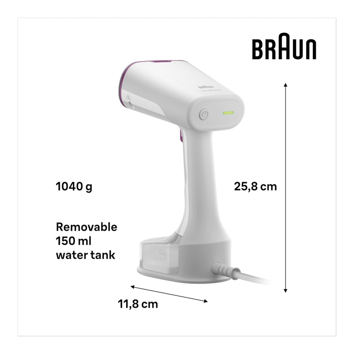 BRAUN QUICKSTYLE 5 GARMENT STEAMER GS5011PU