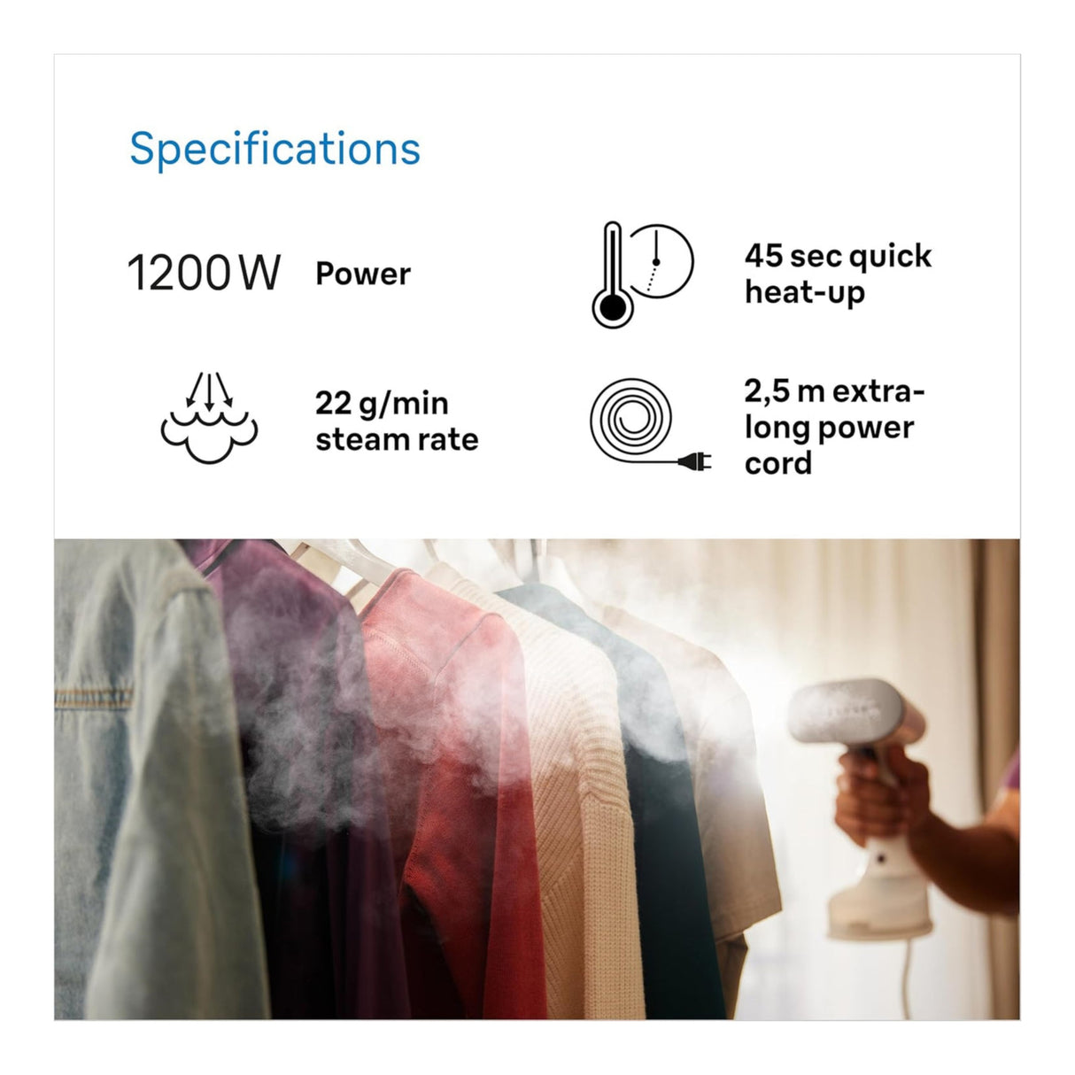 BRAUN QUICKSTYLE 5 GARMENT STEAMER GS5011PU
