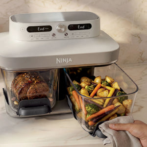 Ninja CRISPi DualZone 8-Function Glass Air Fryer - Bone (DD102UKIV2)