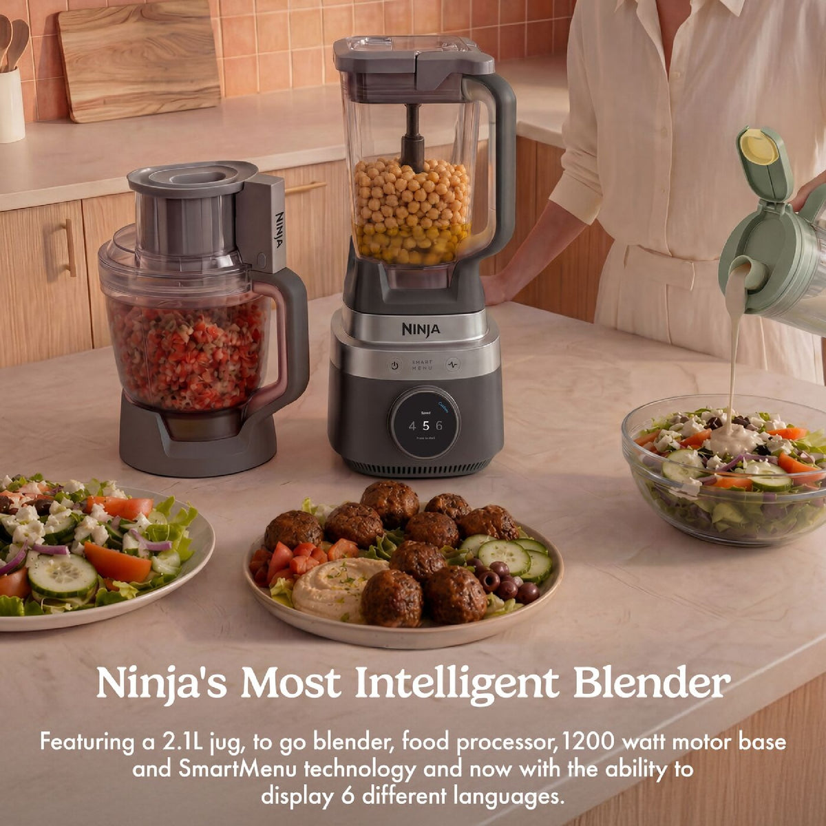 Ninja CrushBoss 3-in-1 Kitchen System with Food Processor & Tumbler - Onyx (LB401UKBK)