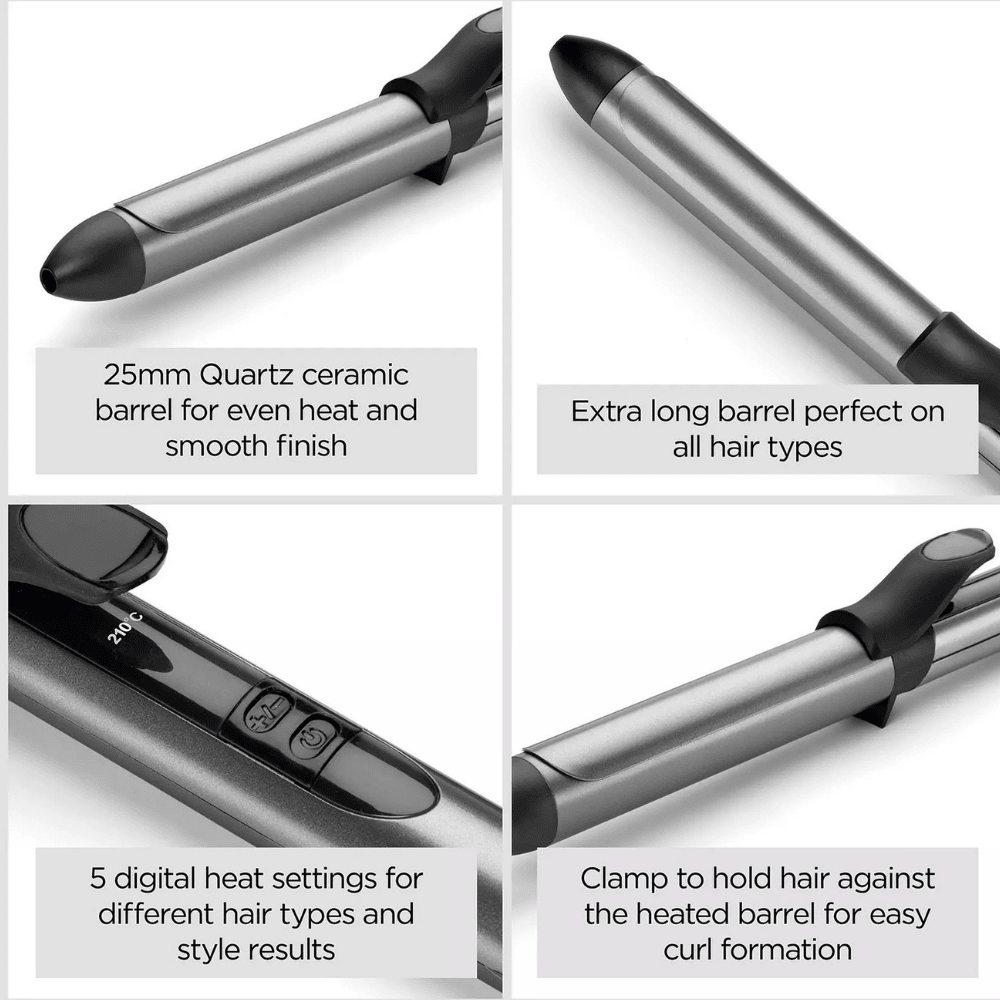 BaByliss Xanadu 25mm Curling Tong with Clamp, C261U - CURLERS/CRIMPERS/STRAIGHTENERS - Beattys of Loughrea