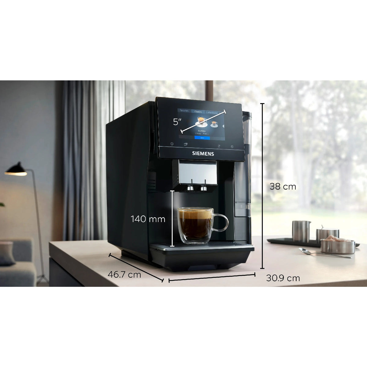 Siemens EQ700 Classic Piano Black Bean-to-Cup Coffee Machine (TP713GB9)