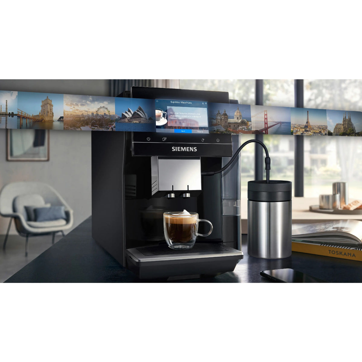 Siemens EQ700 Classic Piano Black Bean-to-Cup Coffee Machine (TP713GB9)