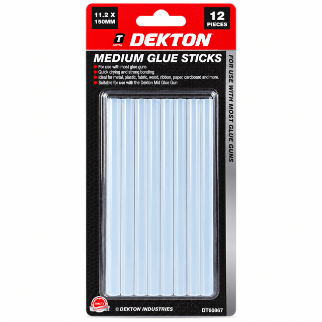 Dekton Glue Sticks 11.2 x 150mm, Pack of 12 - GLUE/WOOD GLUE - Beattys of Loughrea