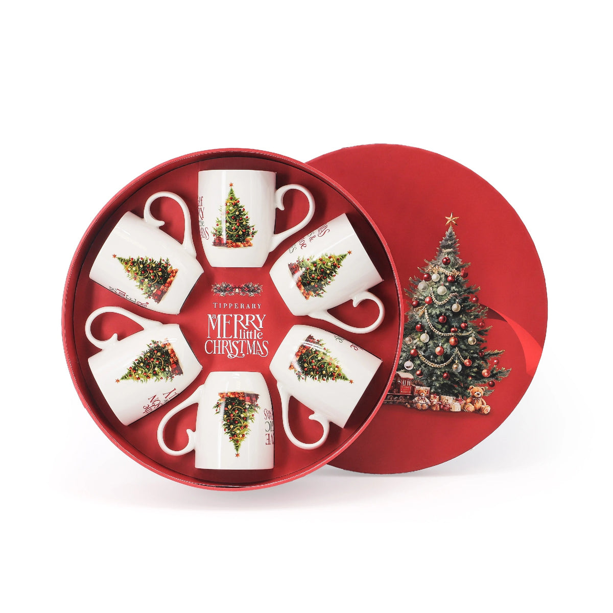 Tipperary Crystal Merry Little Christmas Hatbox Mugs, Set of 6 - MUG SETS - Beattys of Loughrea