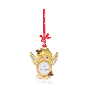 Tipperary Crystal Pearl Angel Frame Hanging Decoration - XMAS HANGING DECOS - Beattys of Loughrea