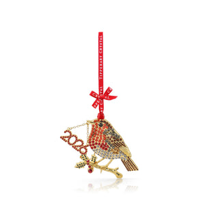 Tipperary Crystal Sparkle 2026 Robin Hanging Decoration - XMAS HANGING DECOS - Beattys of Loughrea