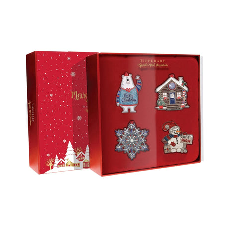 Tipperary Crystal Sparkle Winter Wonderland Hanging Decorations, Set of 4 - XMAS HANGING DECOS - Beattys of Loughrea