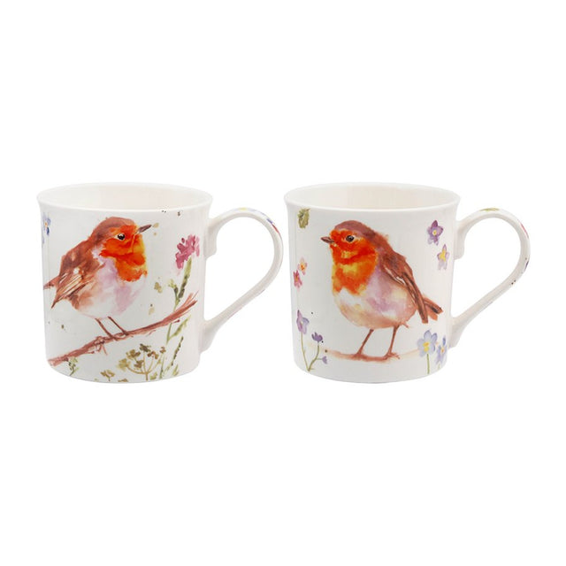 Jennifer Rose Robins Mugs, Set of 2
