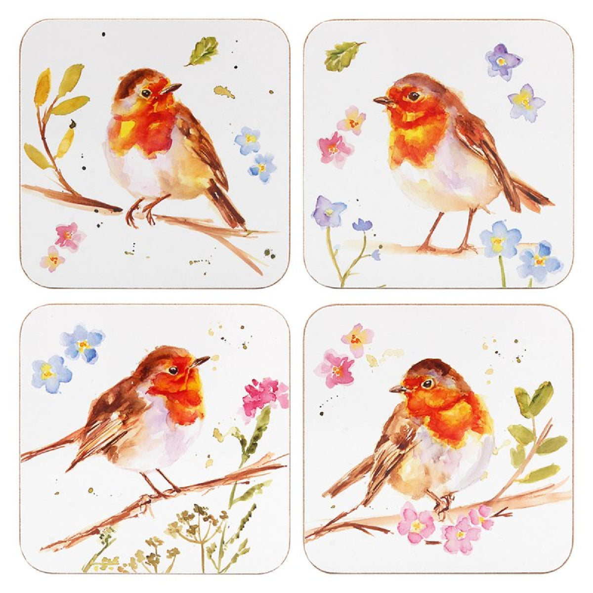 Robin Coasters, Set of 4 – Jennifer Rose Design - Tablemats/Coasters - Beattys of Loughrea