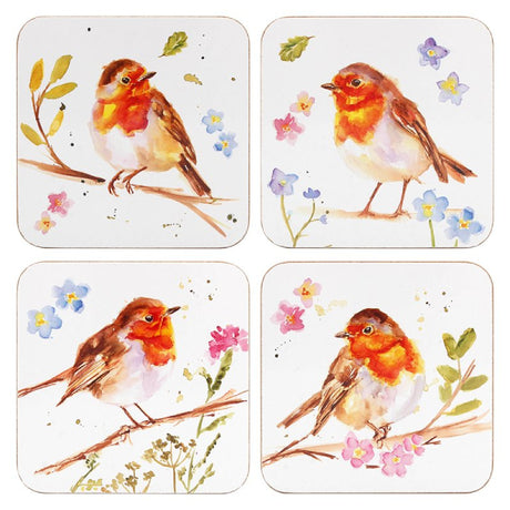 Robin Coasters, Set of 4 – Jennifer Rose Design - Tablemats/Coasters - Beattys of Loughrea