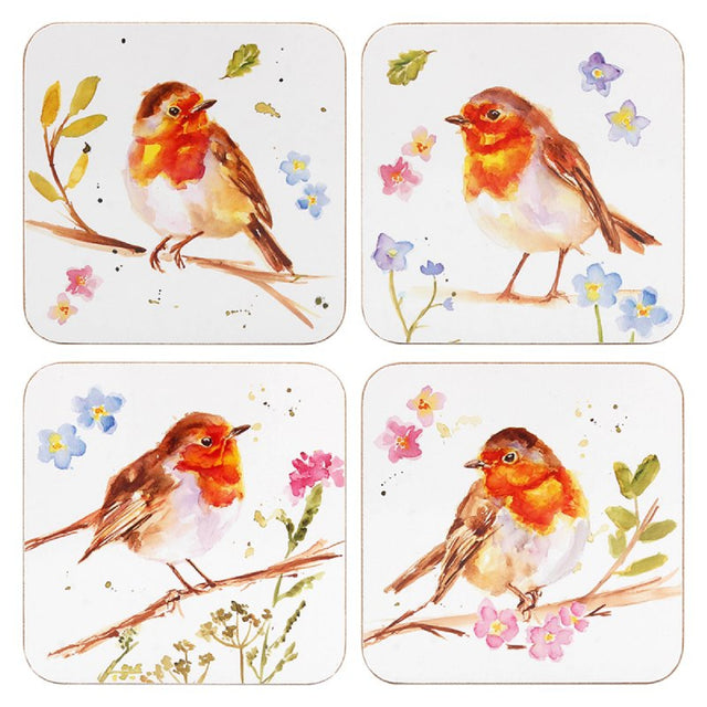 Robin Coasters, Set of 4 – Jennifer Rose Design - Tablemats/Coasters - Beattys of Loughrea