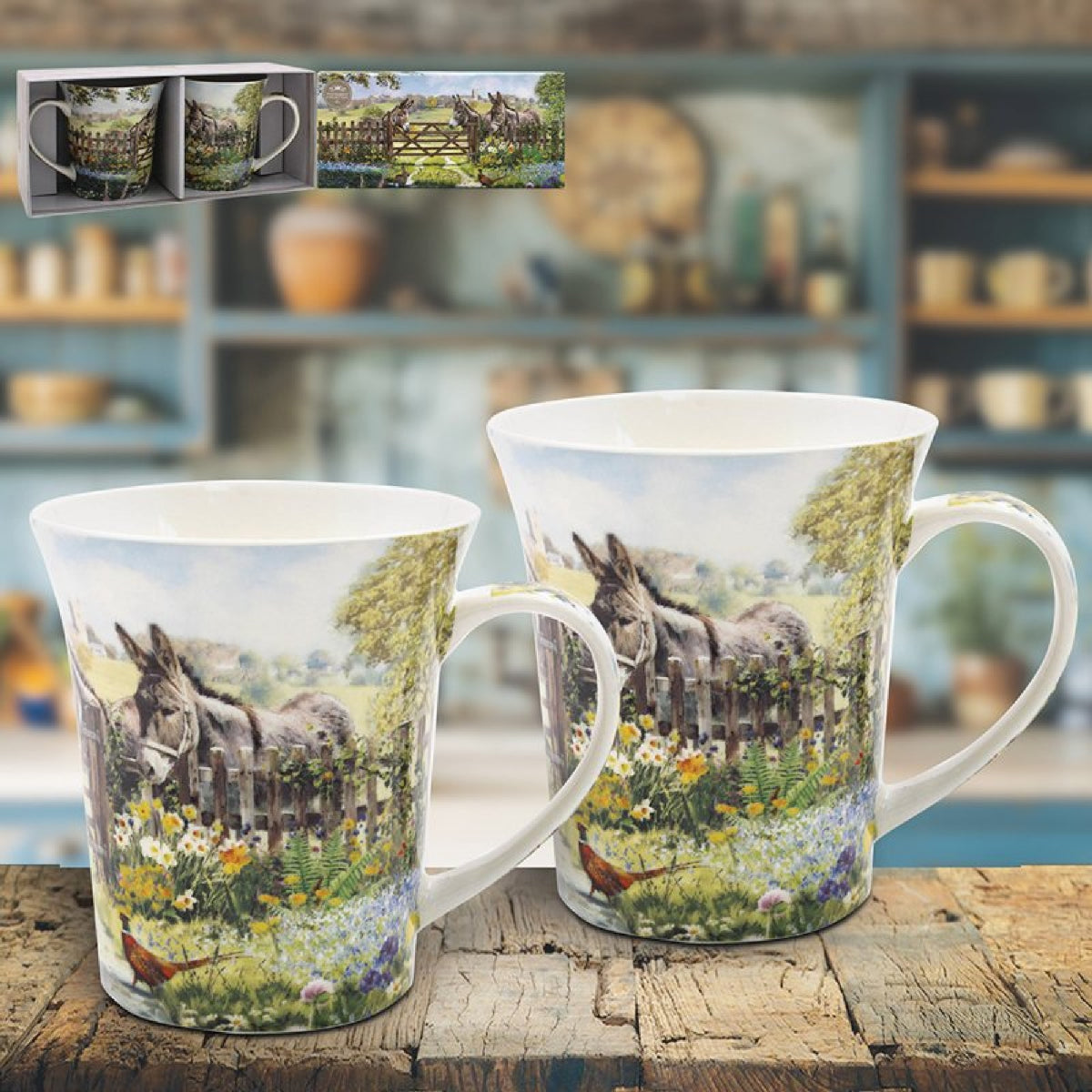 Donkey Mugs, Set of 2 - Mug Sets - Beattys of Loughrea