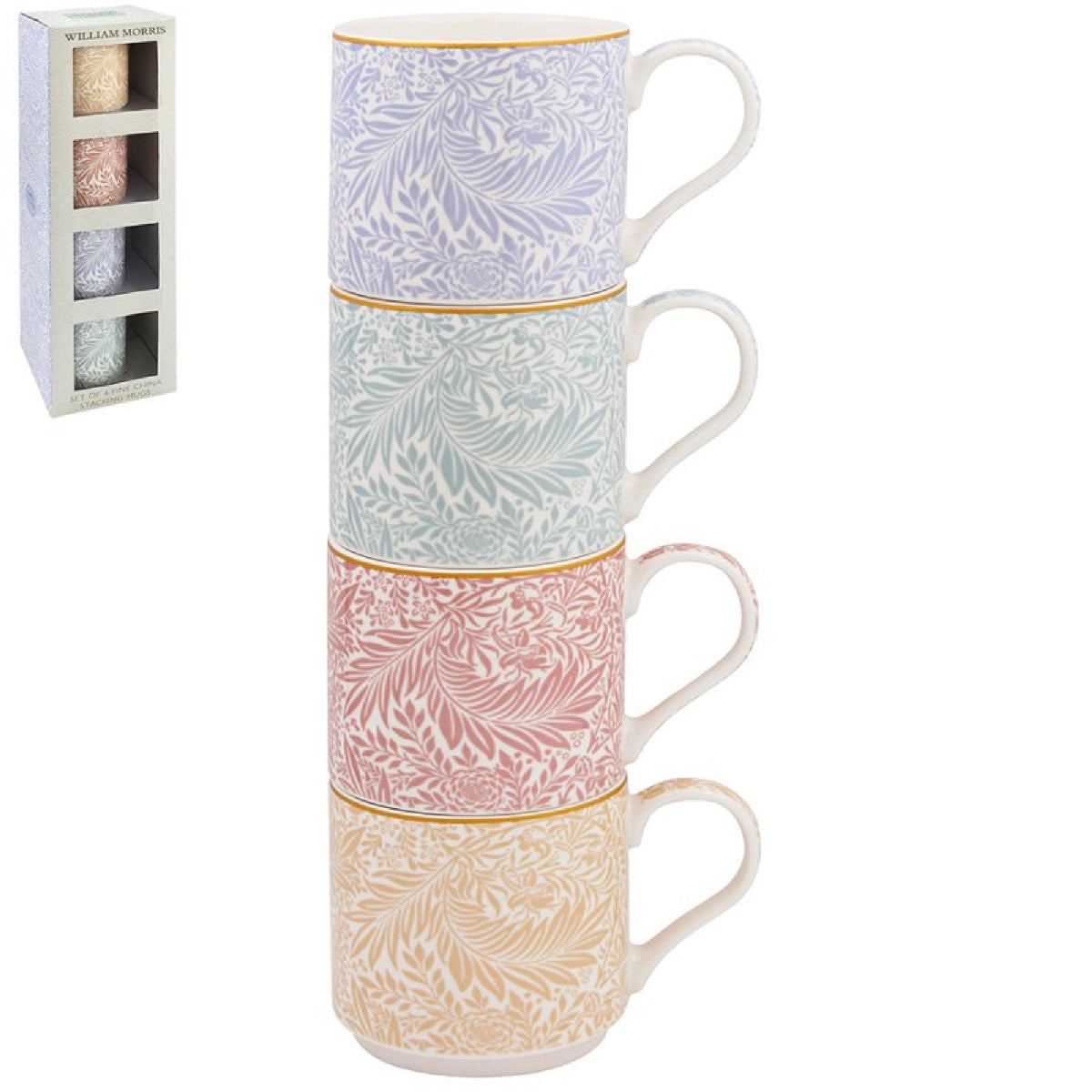 William Morris Larkspur Stacking Mugs - MUG SETS - Beattys of Loughrea