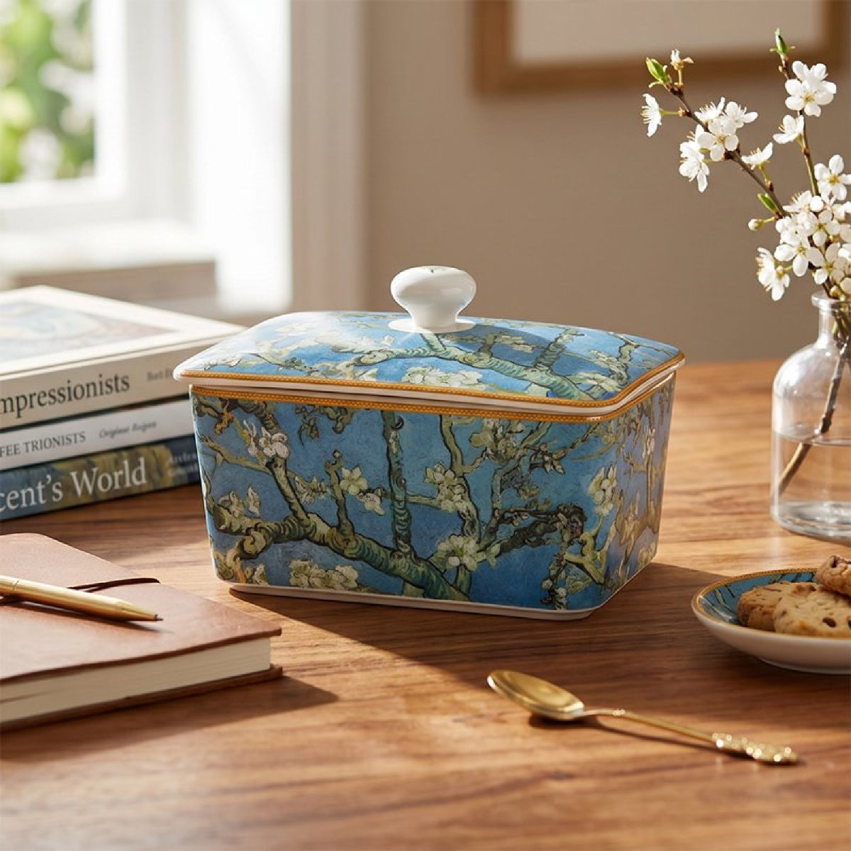 Almond Blossom Butter Dish – Vincent van Gogh - GENERAL LOOSE WARE - Beattys of Loughrea
