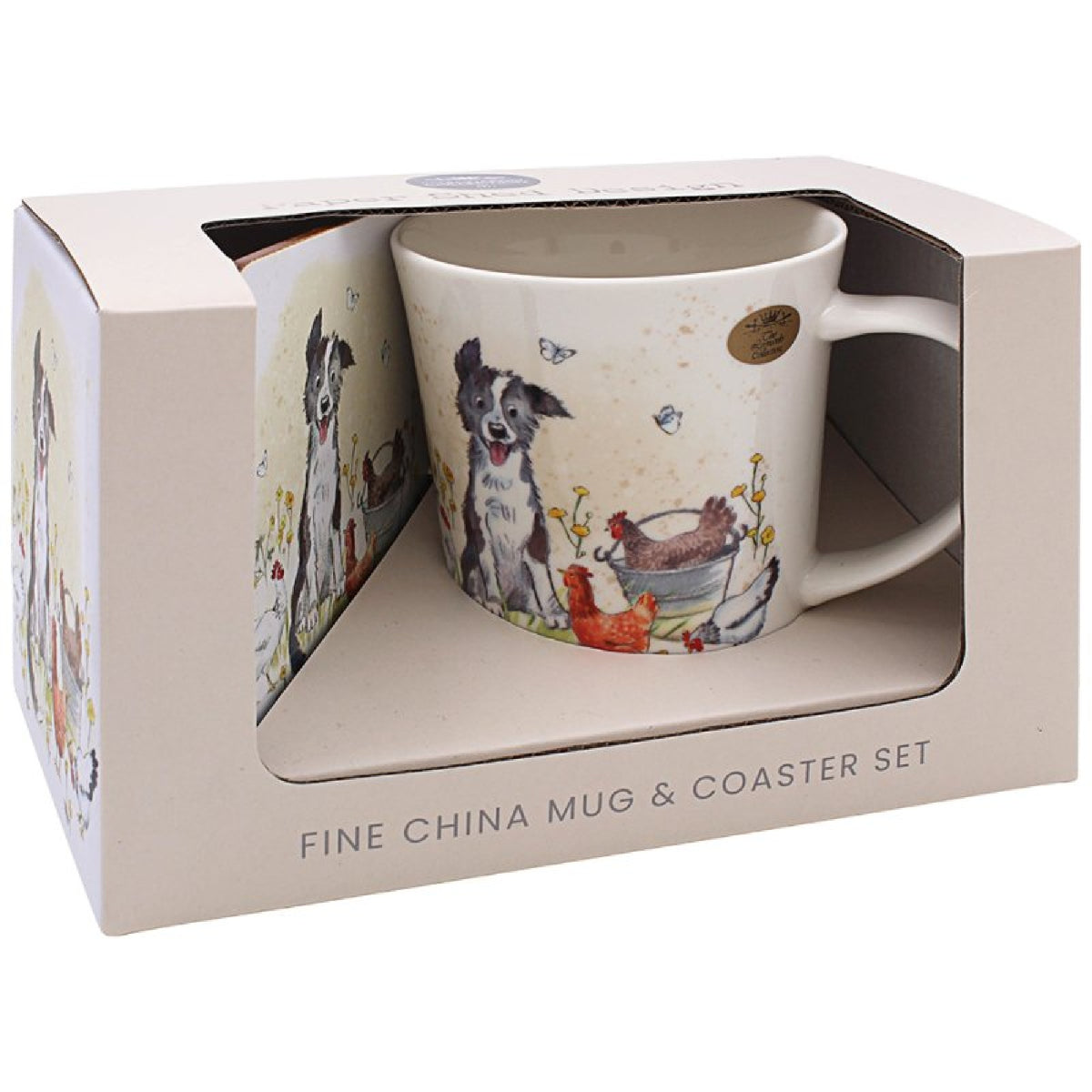 Collie & Hens Mug & Coaster Set - MUG SETS - Beattys of Loughrea
