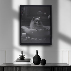 Pomeranian Wall Art Print, Monochrome, 45 x 60cm - PICTURES, PAINTINGS - Beattys of Loughrea