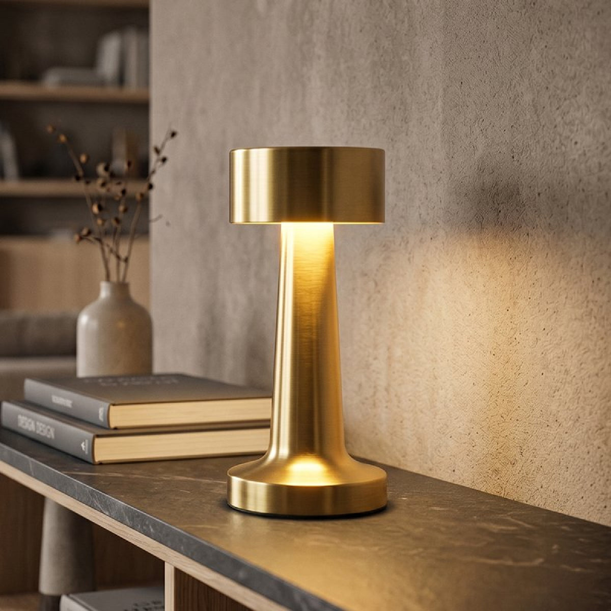 LED Touch Lamp - Gold - TABLE/BEDSIDE LAMPS - Beattys of Loughrea