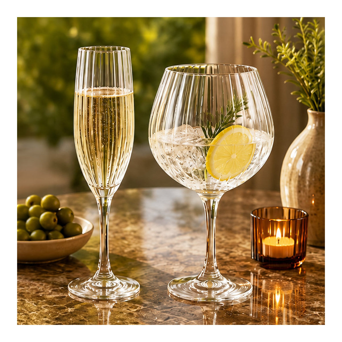 Devielle Ripple Champagne Glasses, 235ml (Set of 4)