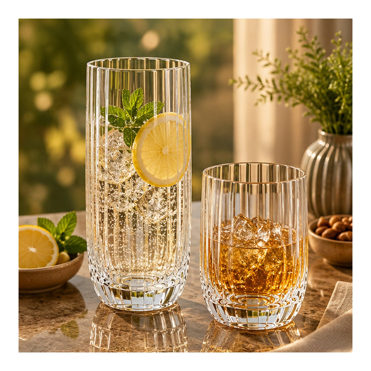 Devielle Ripple Tumbler Glasses, 560ml (Set of 4)