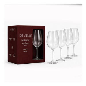 Devielle Ripple Wine Glasses, 560ml (Set of 4)